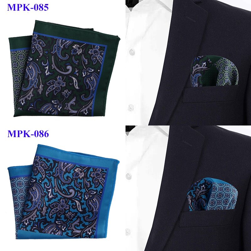 Pañuelo de Cachemira Floral cuadrado de bolsillo para hombre, pañuelo de estilo suave, traje de hombre, accesorios de toalla de pecho, 23CM x 23CM