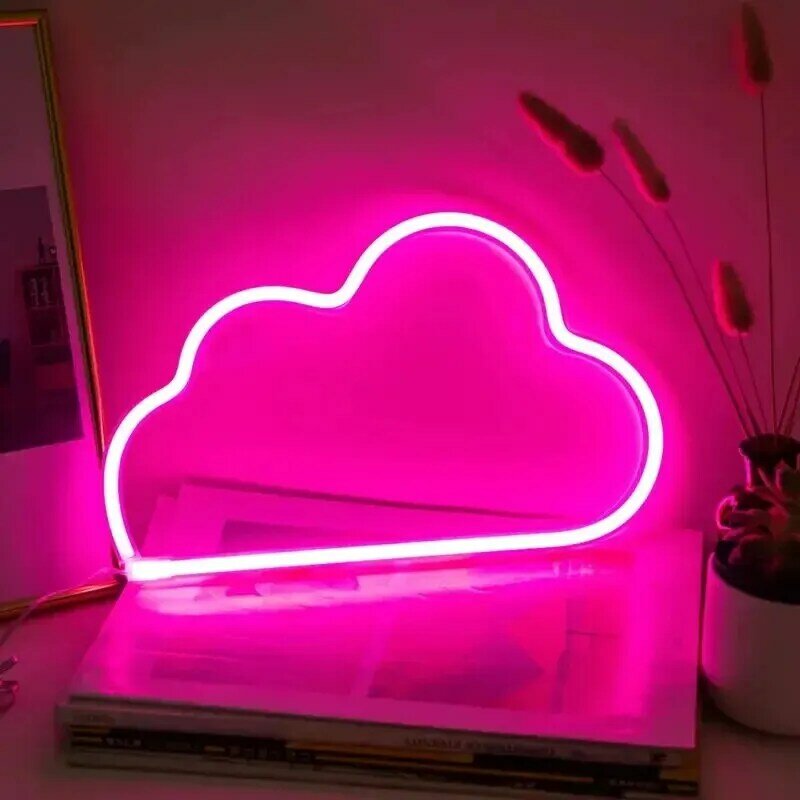 구름 모양 LED 네온 사인, USB 및 배터리 전원 야간 조명, 침실, 어린이 방, 파티 장식, 에너지 효율적, 1 개