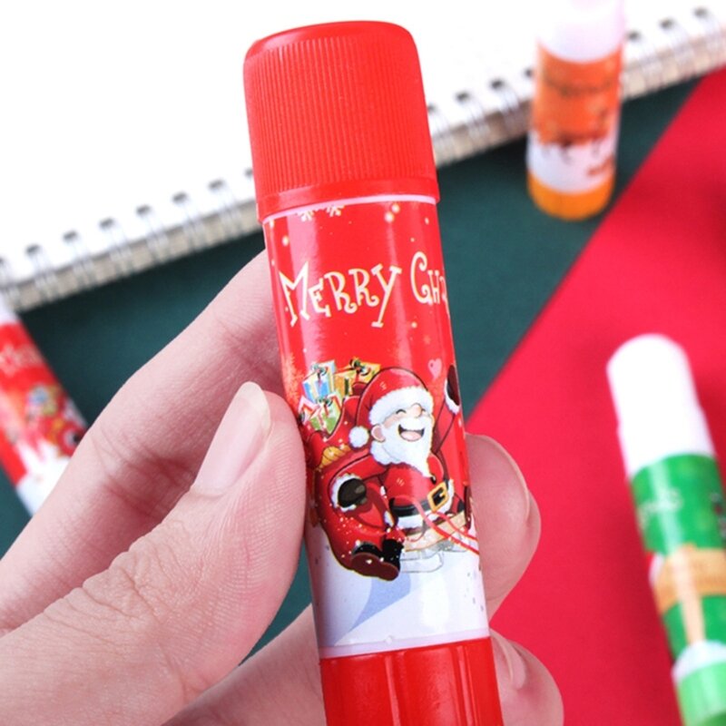 Рождественская клейкая палочка, школьные Твердые клейкие, быстро сохнущие, легко носить с собой для скрапбукинга, изготовления открыток, подарочная упаковка