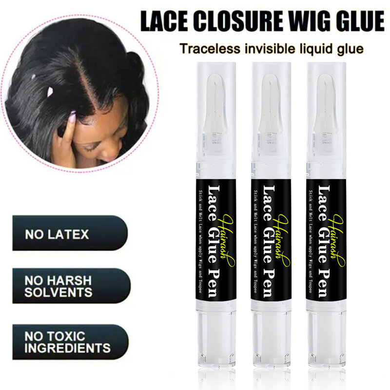 Lace Glue Pen para peruca de cabelo frontal Extra forte, impermeável, etiquetas personalizadas, removedor de cola, por atacado