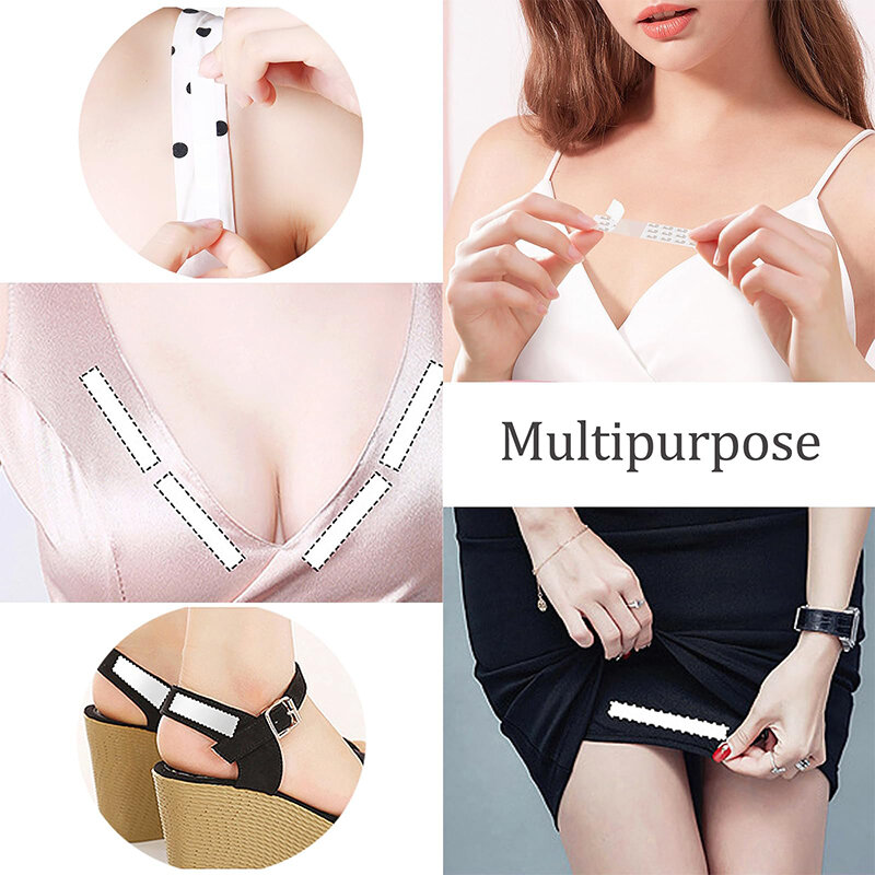 Fabric Tape For Clothes Transparent Lingerie Body Tape 50pcs Invisible And  Clear Tape Adhesive For Dresses - AliExpress
