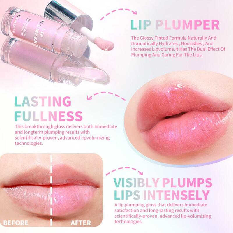 5ml Lippen intensiv anhaltende Fülle feuchtigkeit spendendes Lipgloss-Finish Auffüllen Spiegel Wasser Lippen lotion Essenz pflegt die Lippen