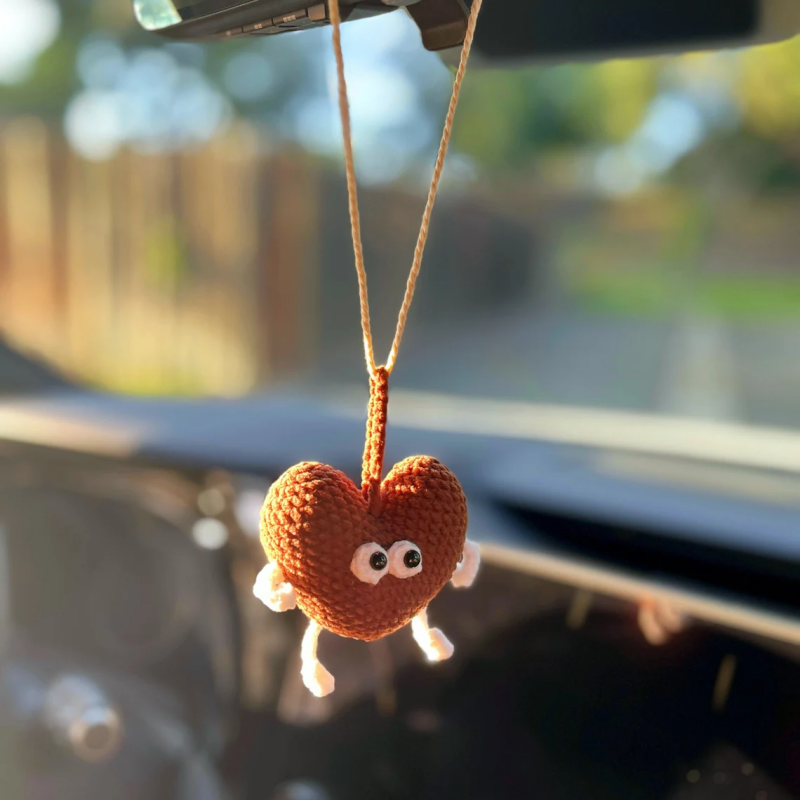 Kreative herzförmige Auto Anhänger handgemachte Baumwolle Seil gewebte Liebe hängen Ornament Auto Dekoration, nordischen Stil Autozubehör