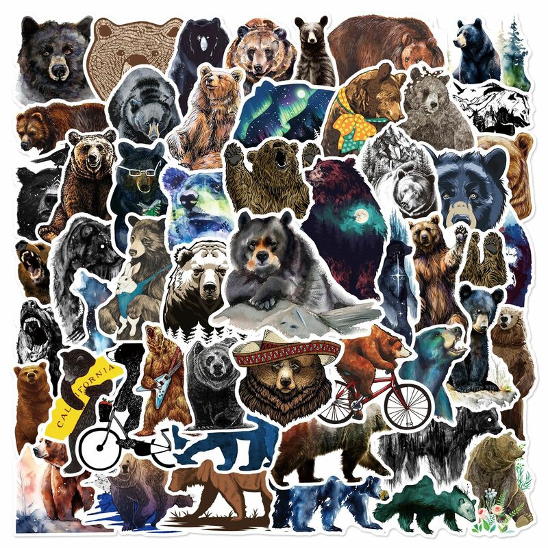 50 Stück personal isierte Bären serie Graffiti-Aufkleber geeignet für Laptop-Helme Desktop-Dekoration DIY Aufkleber Spielzeug Großhandel