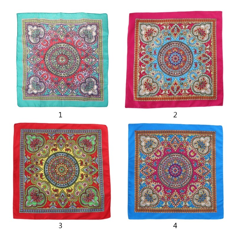 Ethnic Bandana Colorful Paisley Floral Square Scarf Cycling Dancing Headwrap