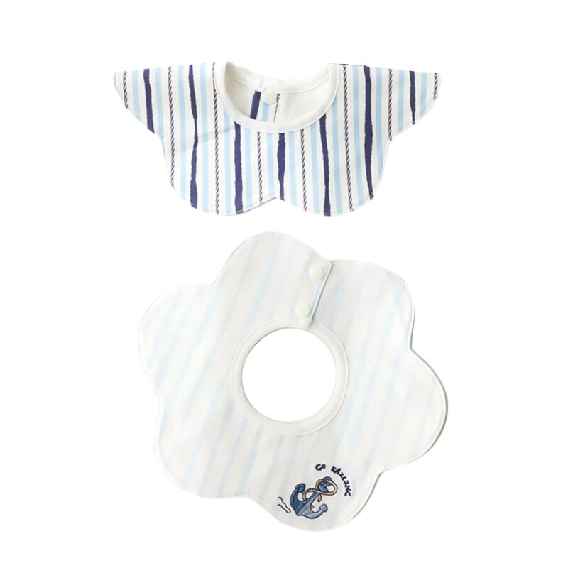 Babero elegante y práctico para bebé recién nacido, pañuelo para el cuello, absorbente, suave, transpirable, 2 unidades por lote
