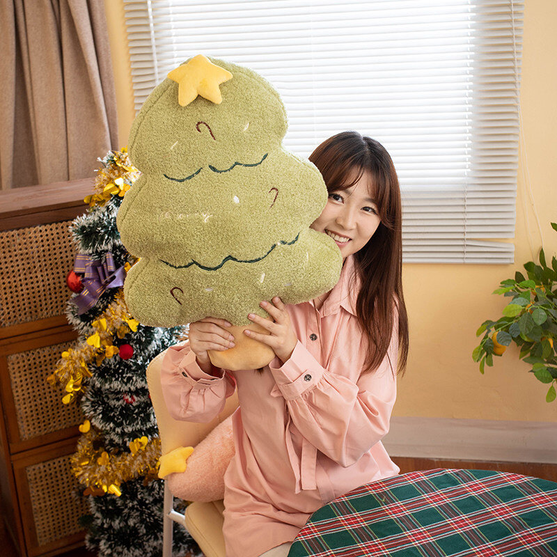 Новая мультяшная разноцветная Рождественская елка, плюшевая игрушка, имитация мягкого набивного растения, диванная подушка, домашний декор для детей, подарок