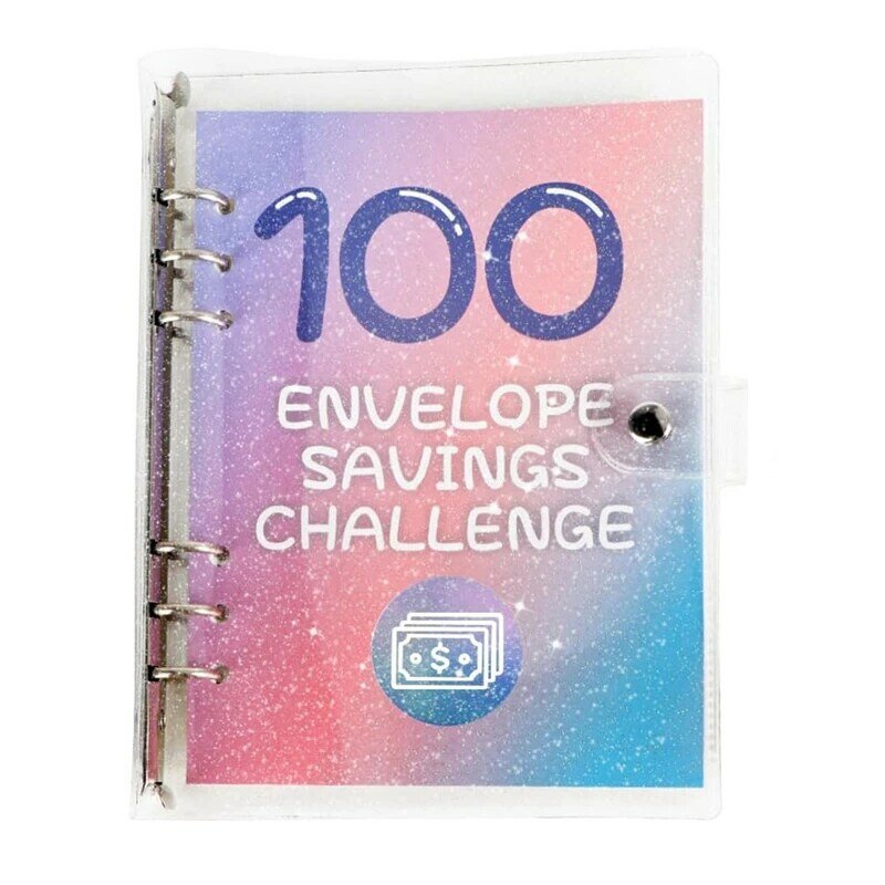 Challenge-sobres de cuero sintético para ahorro de dinero, carpeta de desafío de sobre 100, 2023, forma fácil y divertida de ahorrar, 100