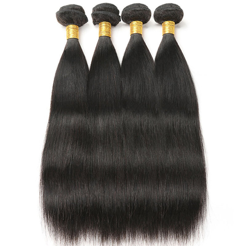 Sophia-Bundles de cheveux humains raides, tissage de cheveux vierges, 100% cheveux humains, extensions de cheveux brésiliens, 12A