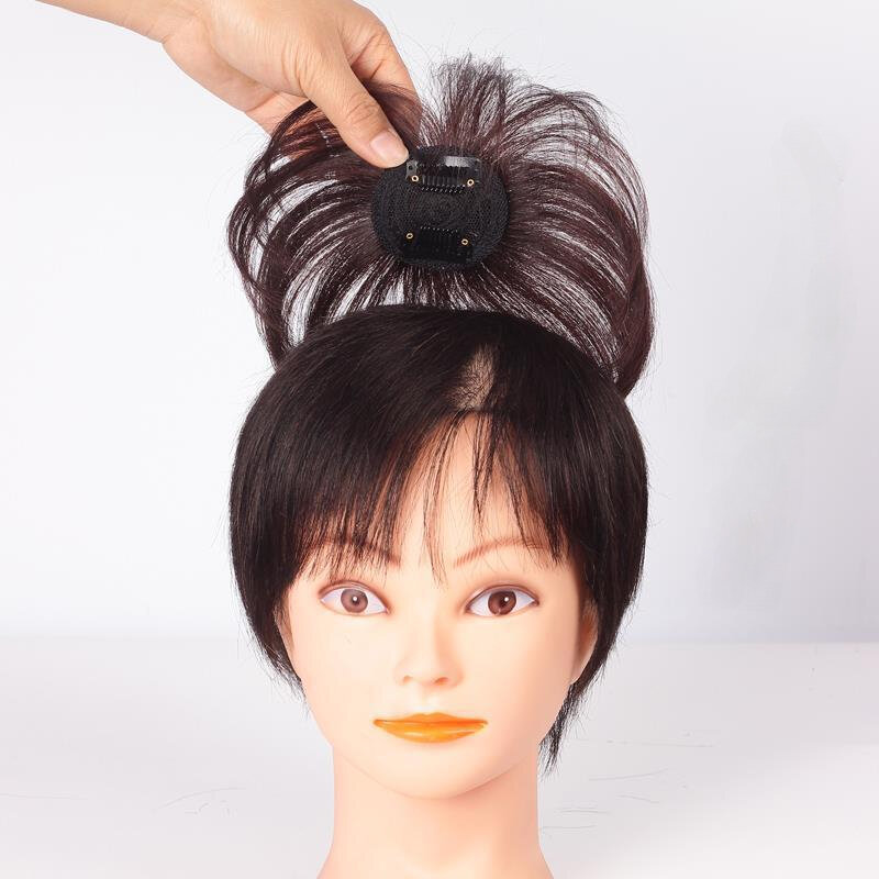 Asiatische synthetische Verschluss Clip-on Haar Topper Perücke menschliches Haar für Frauen leimlos vor gezupft Pelucas de Cabello Humano Bequemlichkeit