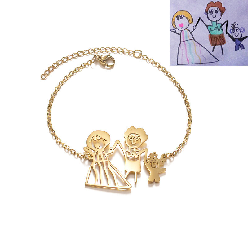 Treebud collana da disegno personalizzata in acciaio inossidabile logo personalizzato testo braccialetto a catena spessa portachiavi orecchino regalo di gioielli per feste