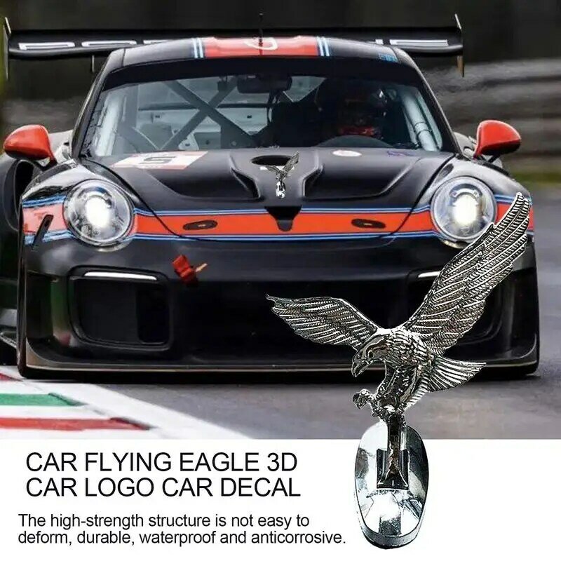 Eagle-Shaped adesivo para tampa frontal do carro, ornamento 3D, decoração Exterior Auto, moto decalque, Eagle Hood
