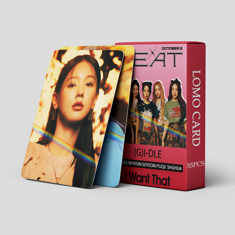 Tarjetas fotográficas de piezas Kpop (G), 55 I-DLE, nuevo álbum HEAT Lomo, tarjeta fotográfica HD, postal YuQi Soyeon MiYeon Minnie ShuHua, regalo para fanáticos