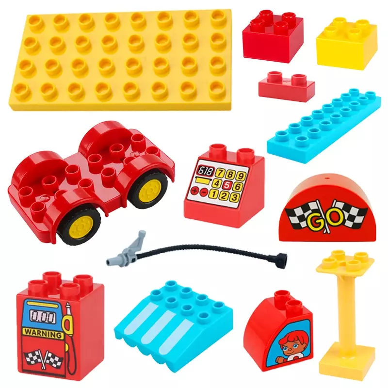 Big Building Blocks Filling Station Suit Accessories Large Compatible Bricks Kids DIY Loose Creativity Assembly Toys Party Gifts