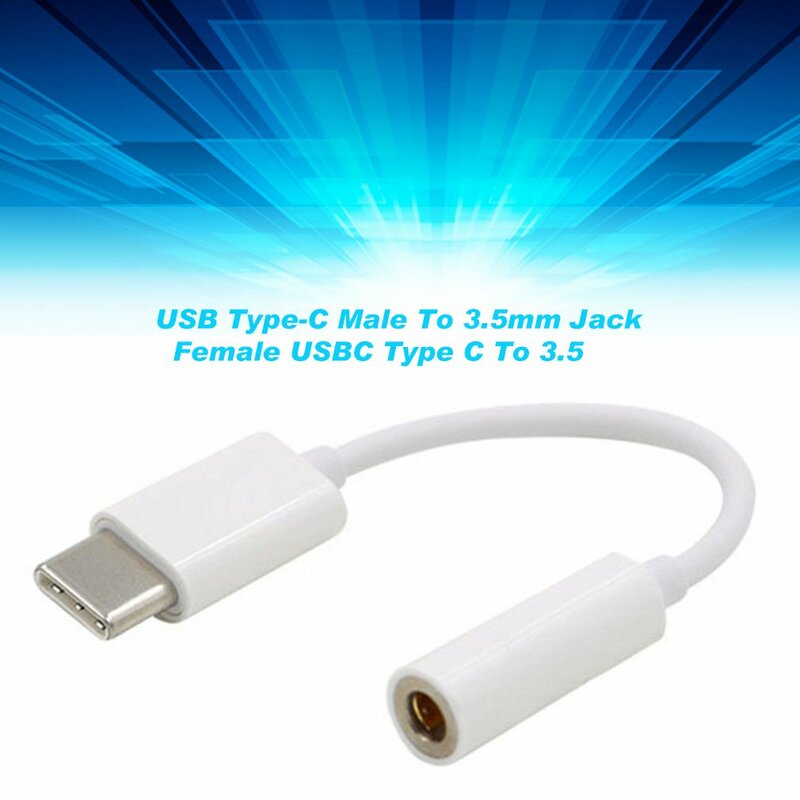 USB tipo C macho para fêmea, 3,5mm, AUBC, 3,5mm, fone de ouvido, adaptador de cabo auxiliar de áudio, conversor, cabo de áudio, novo