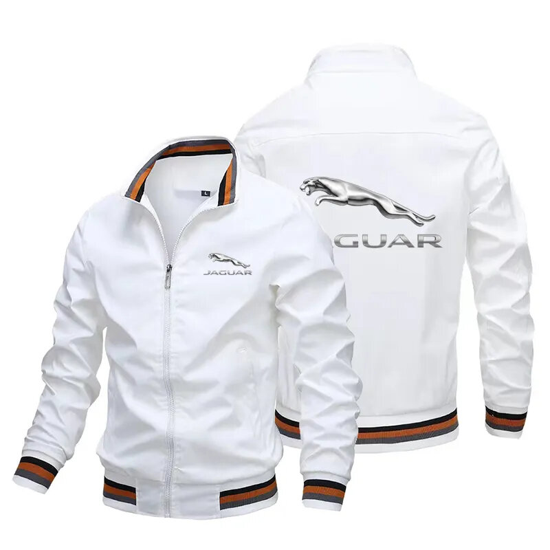 2024 Jaguar logo printed men's jacket, fashionable trench coat, outdoor sports jacket, autumn and winter coat top