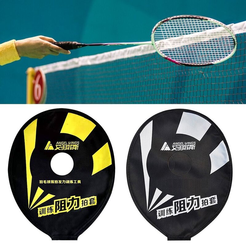 Raquette de badminton noire et bleue, couverture en toile, exercice de force, renforcement du poignet, manches de raquette professionnelles