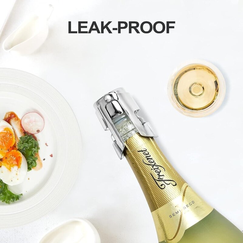 1PCS Stainless Steel Champagne Stopper Quality Vacuum Sealed Leak-Proof Wine Bottle Stopper Plug Sealer Sealing Bottle Cap