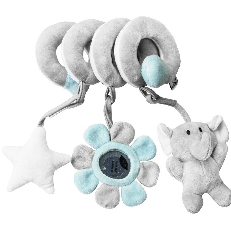 Carrinho de chocalho espiral para cama de bebê brinquedo suspenso ferramenta interativa de educação precoce carrinho de bebê pingente novo, 0-3 anos de idade