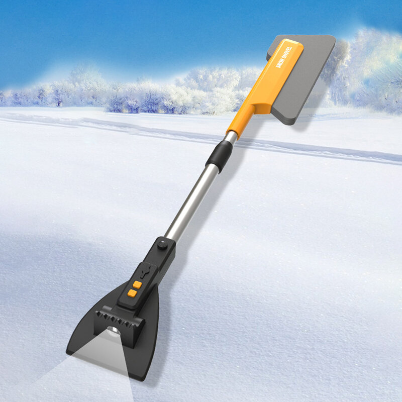 Car Snow Shovel Multifunctional Snow Plow with Led Lighting Glass Defrost Deicing Brush Snow Shovel for Car Truck Rv