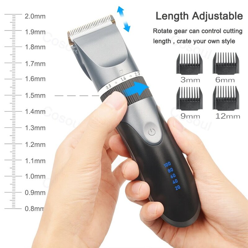 Hair Clipper Electric Barber Hair Trimmers For Men Adults Kids Cordless Rechargeable Hair Cutter Machine Professional