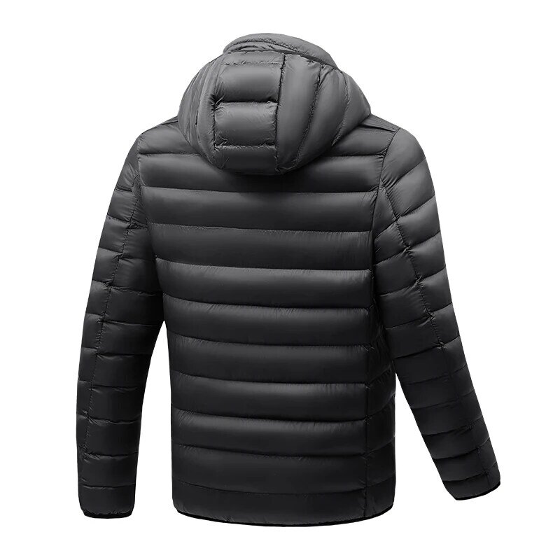 2022 oem jaqueta masculina zipper 5V USB pockets Winter warm plus size hooded softshell techwear for coat heated men's jacket