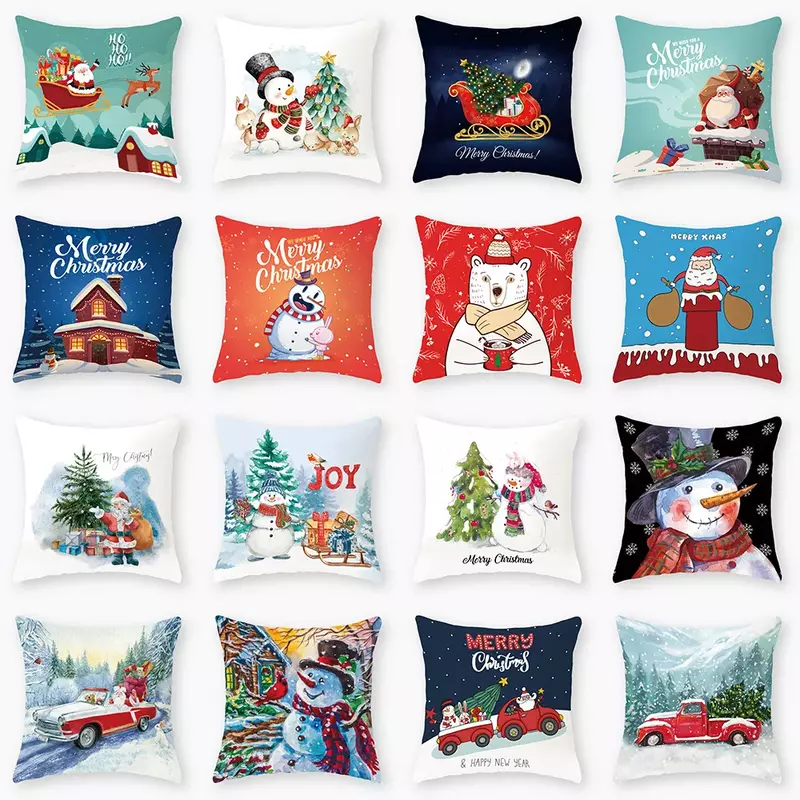 Christmas Printing Pillowcase Home Decor  Car Sofa Cushion Cover
