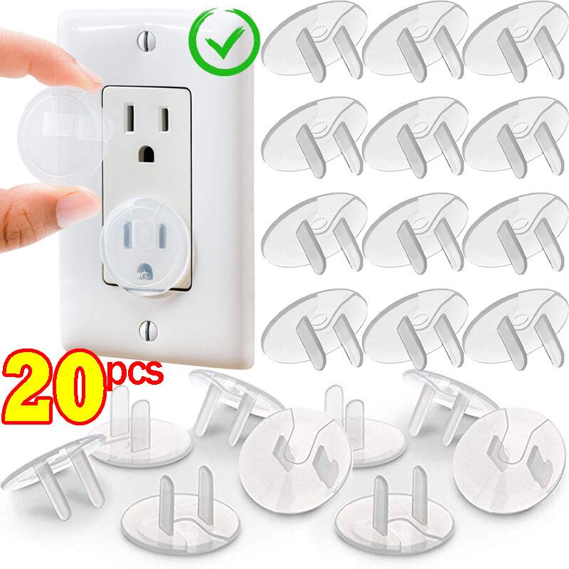1-20pcs Electrical Safety Socket Protective Cover Baby American Standard Clear Safety Plug Outlet Protection Kid Safety Supplies