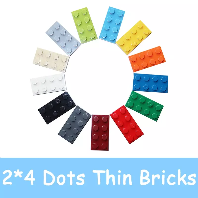 2x4 Dot Plate MOC merakit partikel DIY blok bangunan 2*4 angka batu bata pendidikan kreatif mainan untuk anak-anak 3020