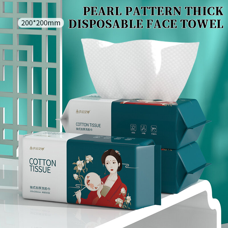 5 pack (250 pcs) soft wet and dry wipes disposable use thick 100% cotton face towel extra thick wet and dry washcloths