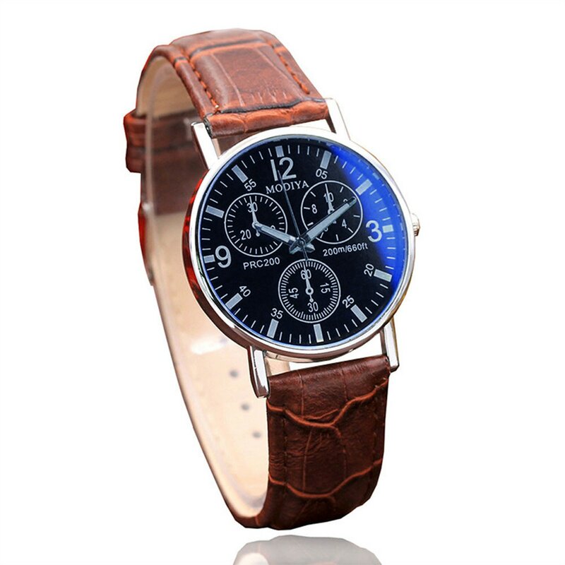 Relógio masculino de quartzo de vidro azul, Relógios masculinos, Relógio Belt, 2023