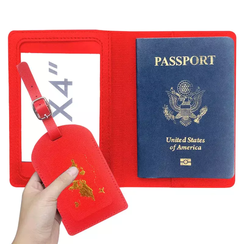 Обложка для паспорта из ПУ кожи для мужчин и женщин, дорожный бумажник, Свадебный держатель для паспорта с биркой, модный подарок на свадьбу