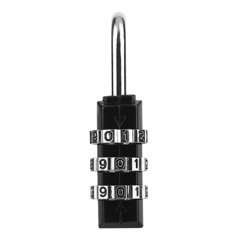 Mini Anti-Diefstal Slot Zinklegering Beveiliging 3 Combinatie Multifunctionele Code Slot Reiskoffer Bagage Garderobe Hangslot