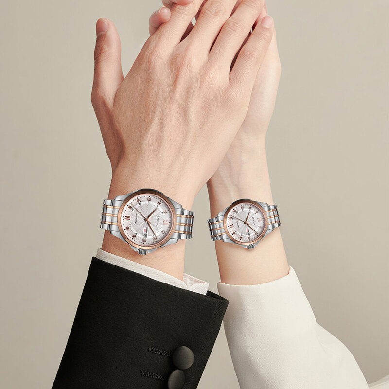 Deesio klasyczne zegarek dla pary biznesowe automatyczne samoczynnie zwijające się mechaniczne japonia ruch wodoodporny zegarek na rękę prezent na walentynki