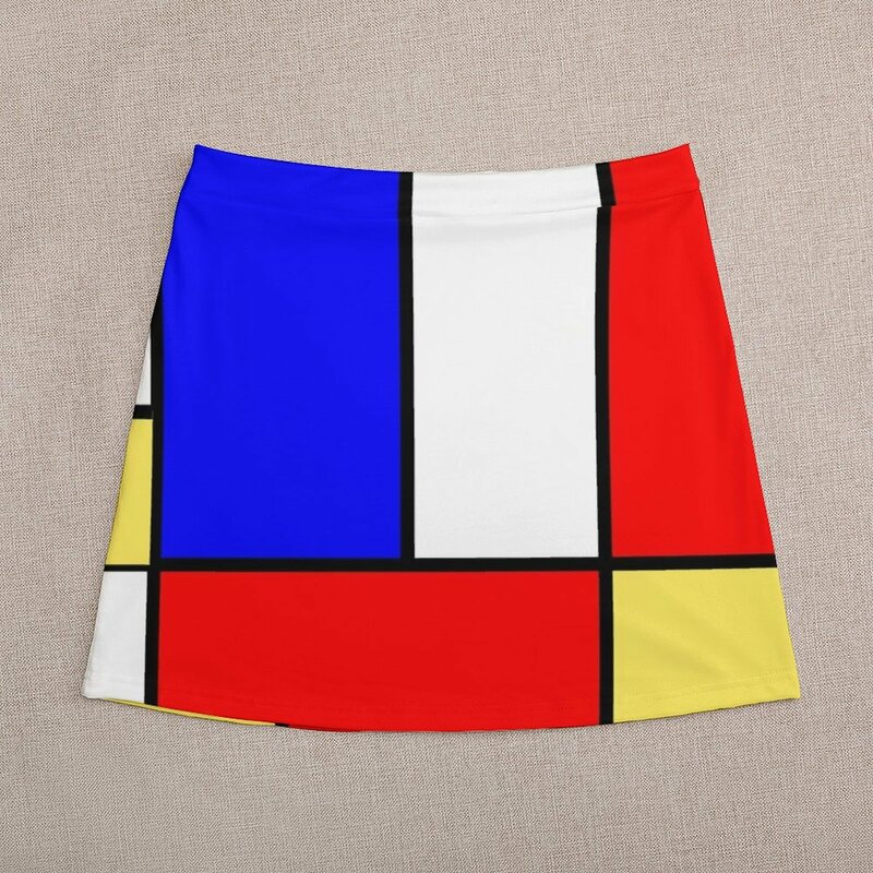 Mod-minifalda de estilo Mondrian para mujer, traje de verano, estilo coreano, años 60, 2023