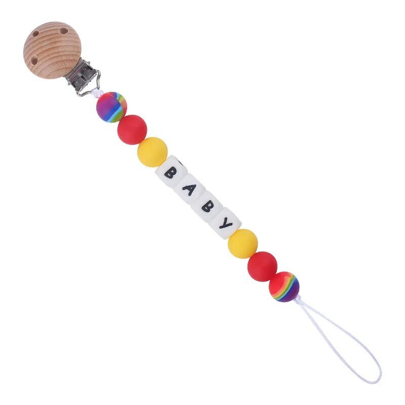 NEW DIY Baby ciuccio Clip nome personalizzato ciuccio catena leopardo Silicone Baby dentizione succhietto masticare giocattolo Clip fittizie