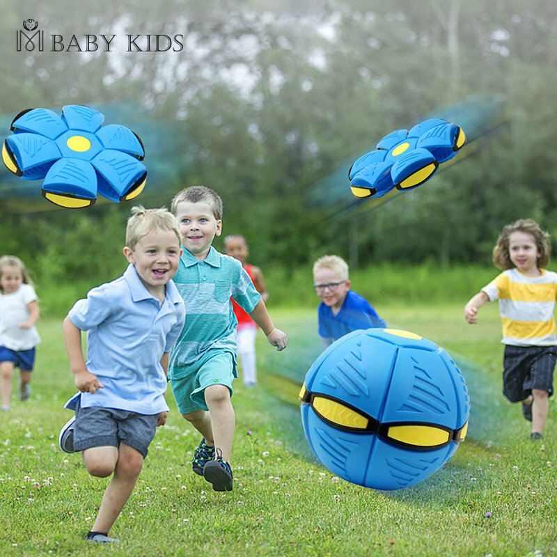 Bola Cakram Lempar Datar UFO Terbang Tanpa Lampu LED Mainan Bola Ajaib Anak Luar Ruangan Permainan Pantai Taman Bola Olahraga Anak-anak