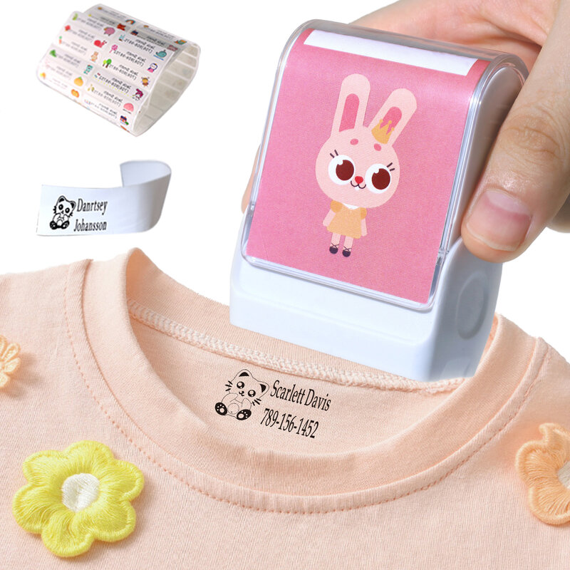 Wykonane na zamówienie imię dziecka znaczek DIY dla dzieci numer telefonu pieczęć bezpieczne ubrania rozdział niełatwo zanikać zabawka