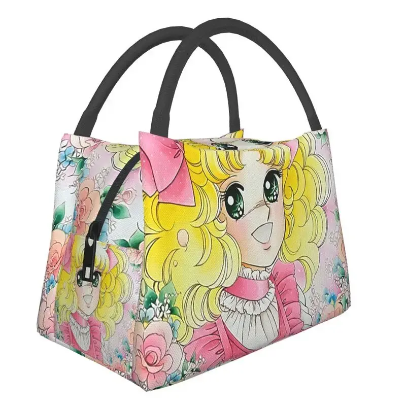 Candy Candy Thermal Insulated Lunch Bag Women Anime Manga Portable Lunch Tote for Office Outdoor Multifunction Meal Food Box
