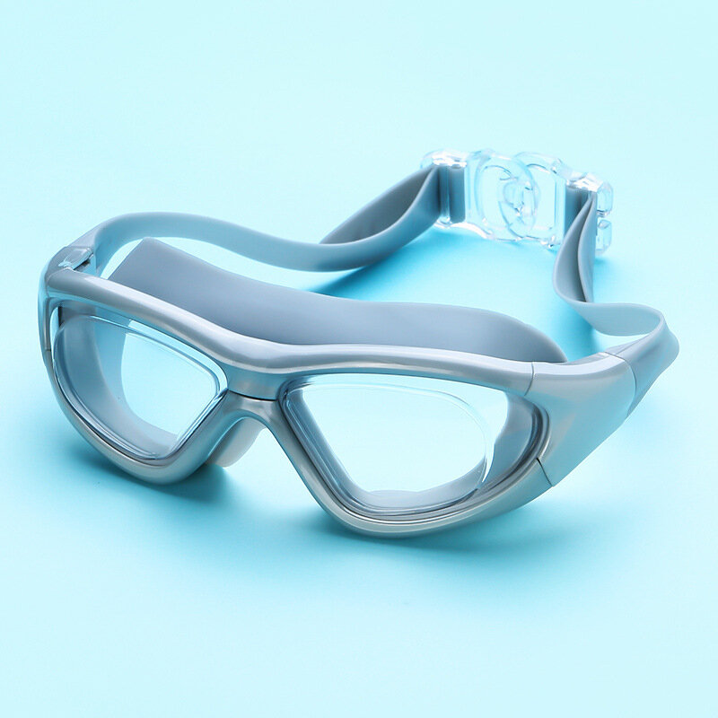 Swim Goggles Large Frame Transparent Waterproof Anti-fog HD Swimming Glasses Men and Women Goggles Diving Goggles Swimming Equip