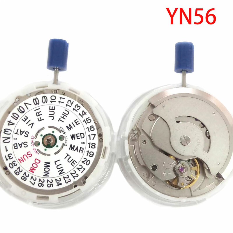 Acessórios mecânicos automáticos do relógio, movimento original japonês, único calendário, data, alta precisão, 22 Gemstone, YN56, YN56