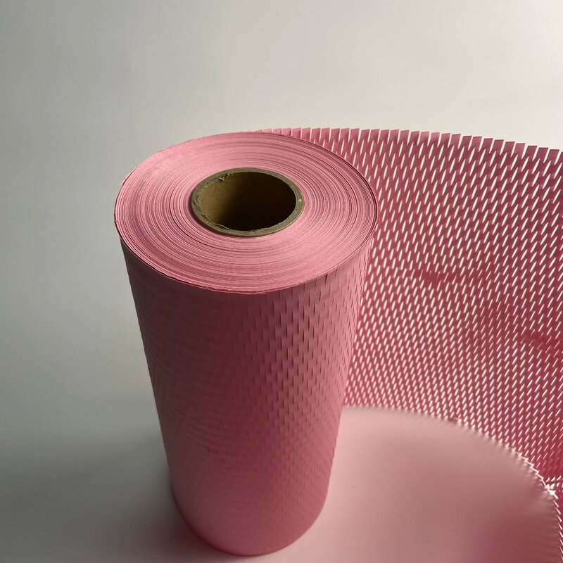 Papier pinkemballage pour déplacer les objets cassables ou l'expédition, produits respectueux de l'environnement Alternative au film de rembourrage à bulles