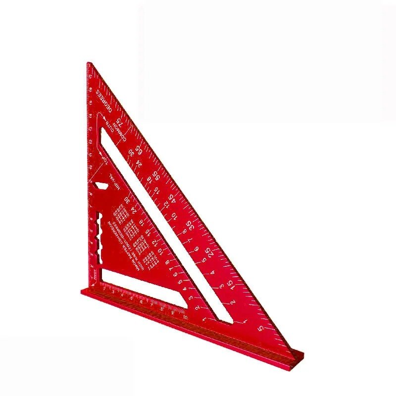 Nuovo strumento di misurazione del righello a triangolo da 7 pollici strumenti per falegname in lega di alluminio righello ad angolo metrico in pollici strumenti per la lavorazione del legno quadrati di velocità