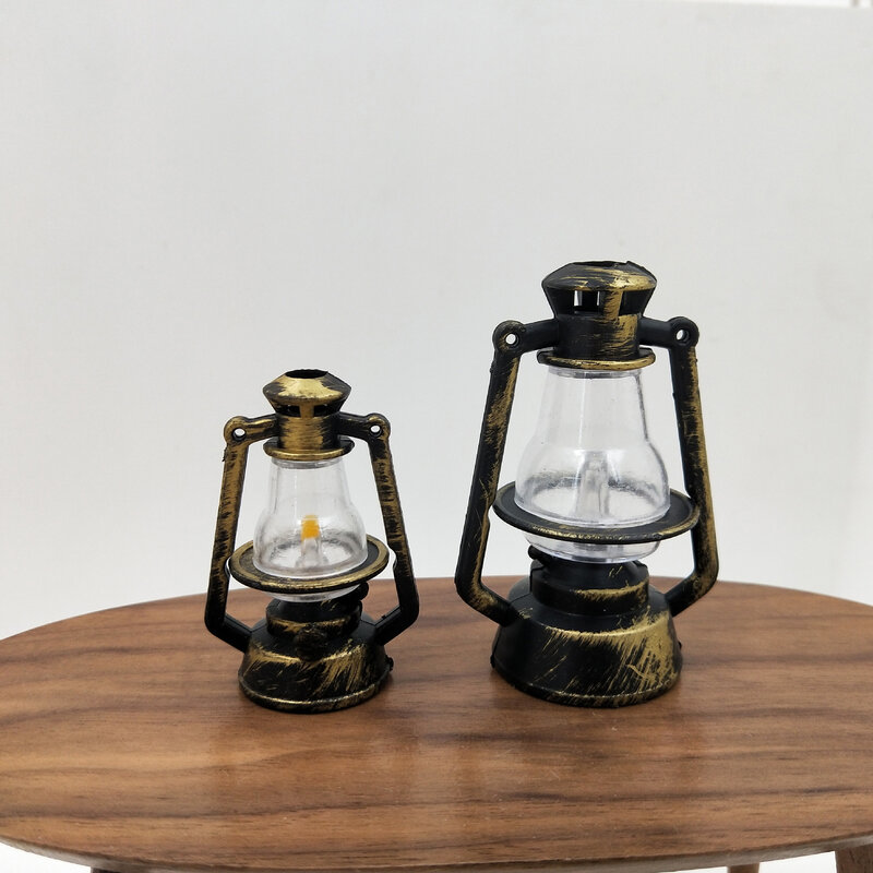 Cristal para lámpara de queroseno, Base en miniatura 1:12, luces en miniatura para casa de muñecas, lámpara de queroseno Vintage, Base de vidrio en miniatura