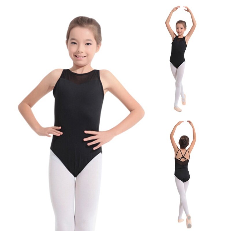 Dziewczęce gimnastyczne trykotowe stroje baletowe ubrania taneczne body tańczą bawełniane ubranko do tańca