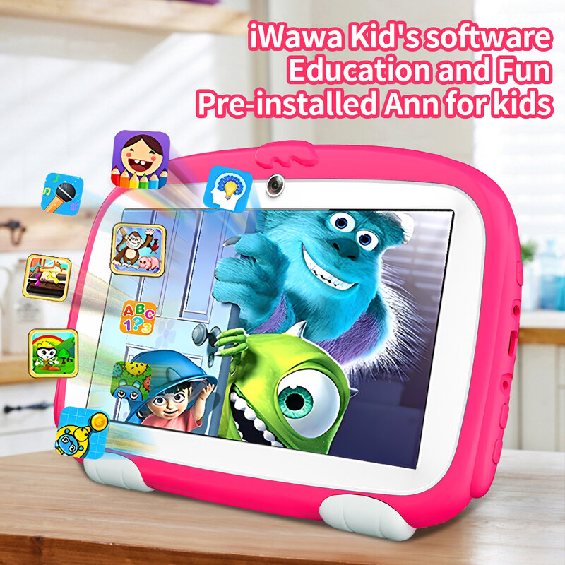Tableta educativa de 7 pulgadas para niños, dispositivo con Android 13, cuatro núcleos, 4GB de RAM, 64GB de ROM, barata, sencilla, favorita