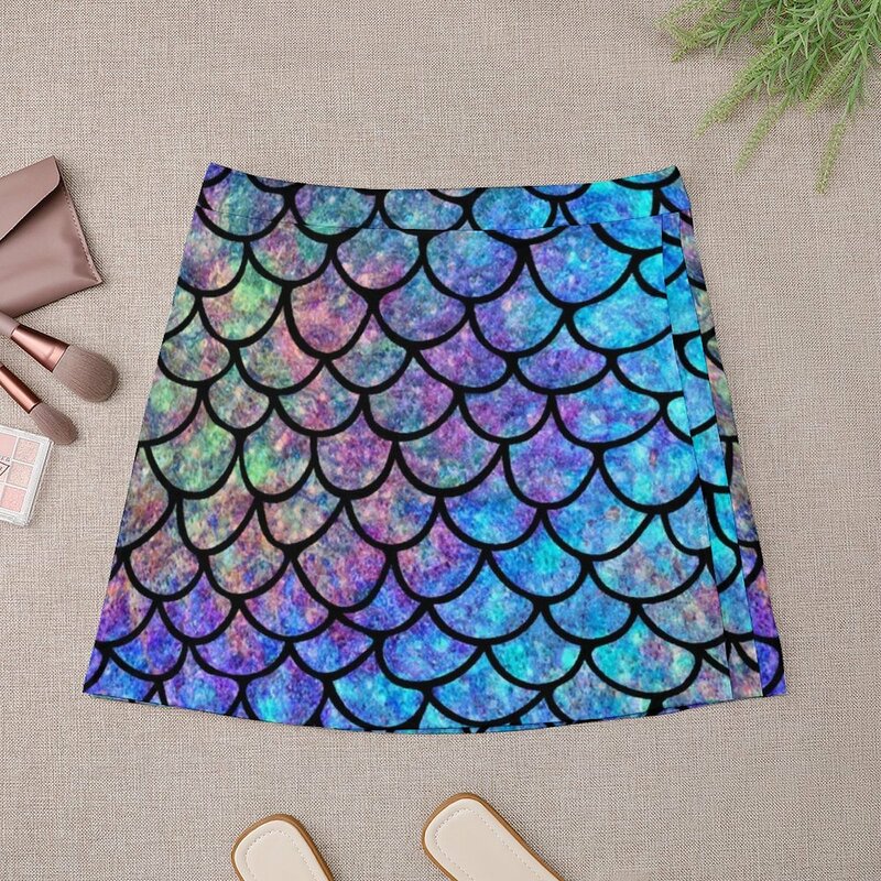 Colorful Mermaid scales Mini Skirt women's clothing korea stylish kawaii skirt skorts for women