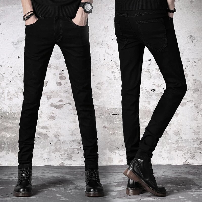 Новое поступление 2023, высококачественные облегающие мужские джинсы, классические модные джинсовые мужские повседневные брюки высокого качества