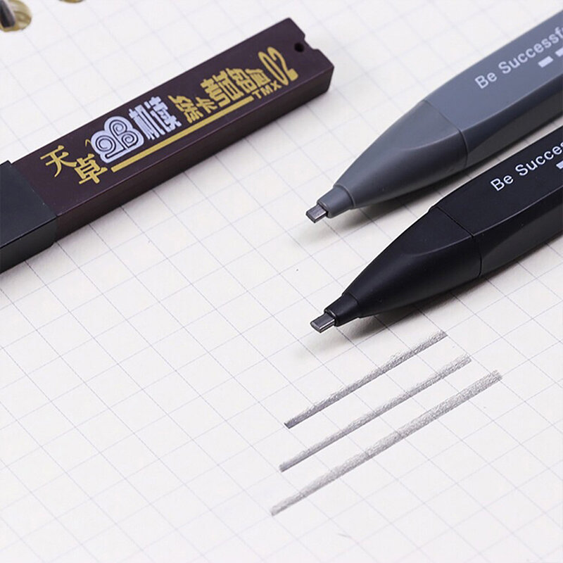 رسم قلم رصاص ميكانيكي أوتوماتيكي مع عبوات والكتابة واللوازم المدرسية ، رأس مسطح سميك ، 2B