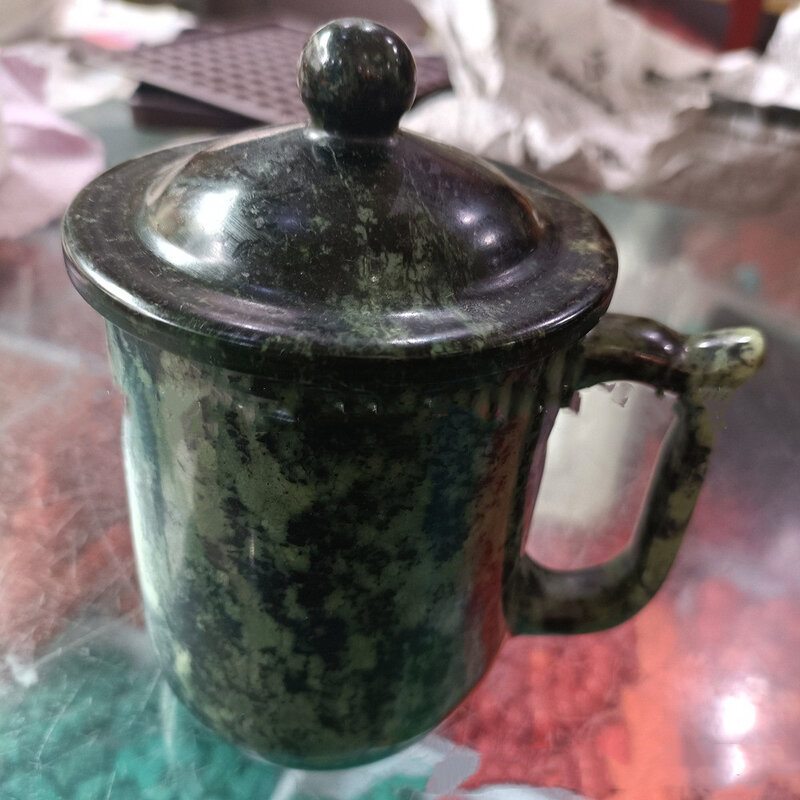 Natural jade tibetano medicina rei pedra mestre copo de chá cuidados médicos cor jade natural aleatória